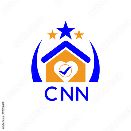 CNN House logo. KJG Letter logo and icon. Blue vector image on white background. KJG house Monogram home logo picture design and best business icon. 