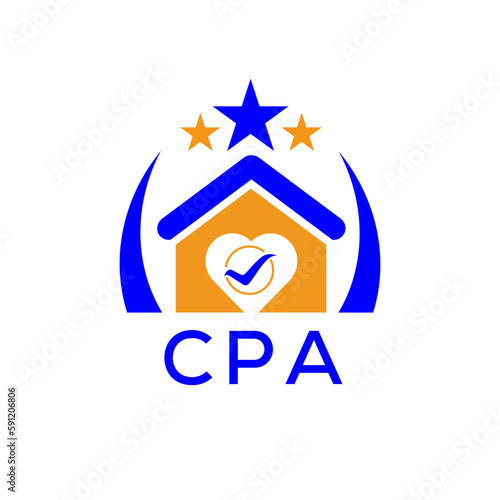 CPA House logo. KJG Letter logo and icon. Blue vector image on white background. KJG house Monogram home logo picture design and best business icon. 
