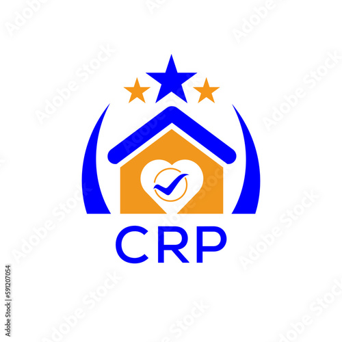 CRP House logo. KJG Letter logo and icon. Blue vector image on white background. KJG house Monogram home logo picture design and best business icon. 
