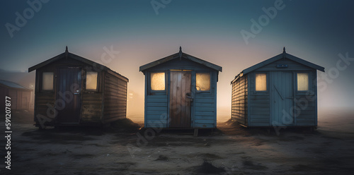 Ghostly Beach Huts