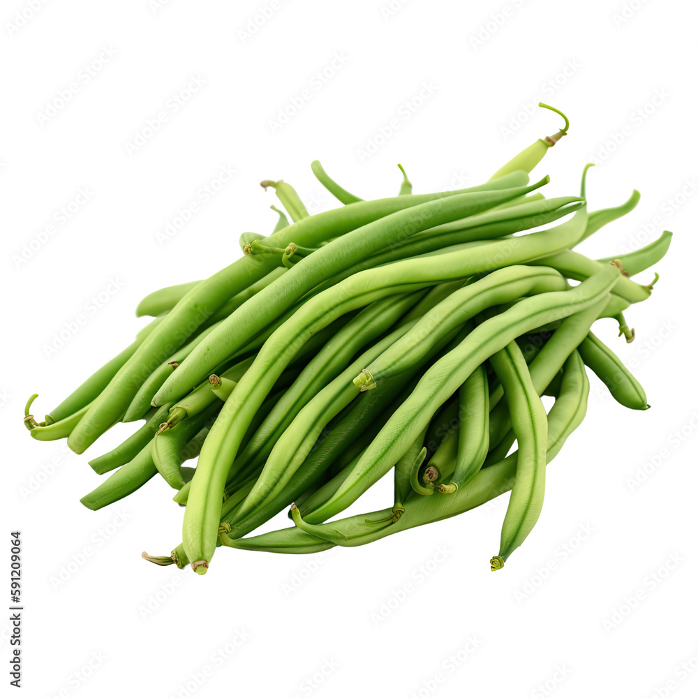 green beans isolated on a transparent background, generative ai green beans isolated on a transparent background, generative ai
