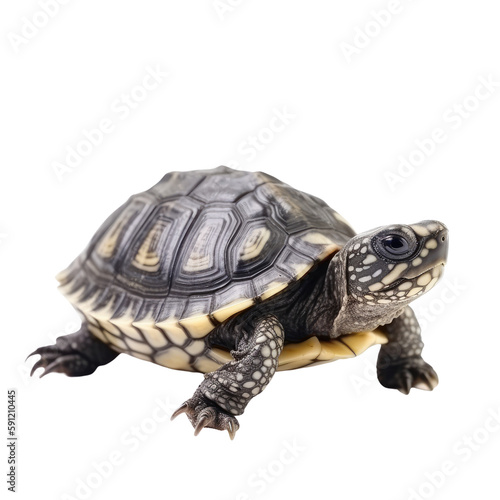 baby turtle isolated on a transparent background, generative ai