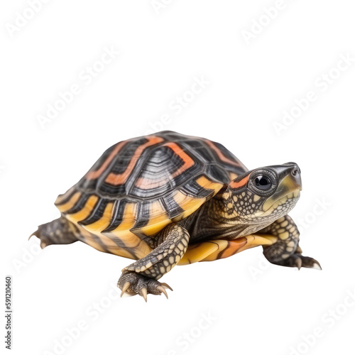 baby turtle isolated on a transparent background background, generative ai