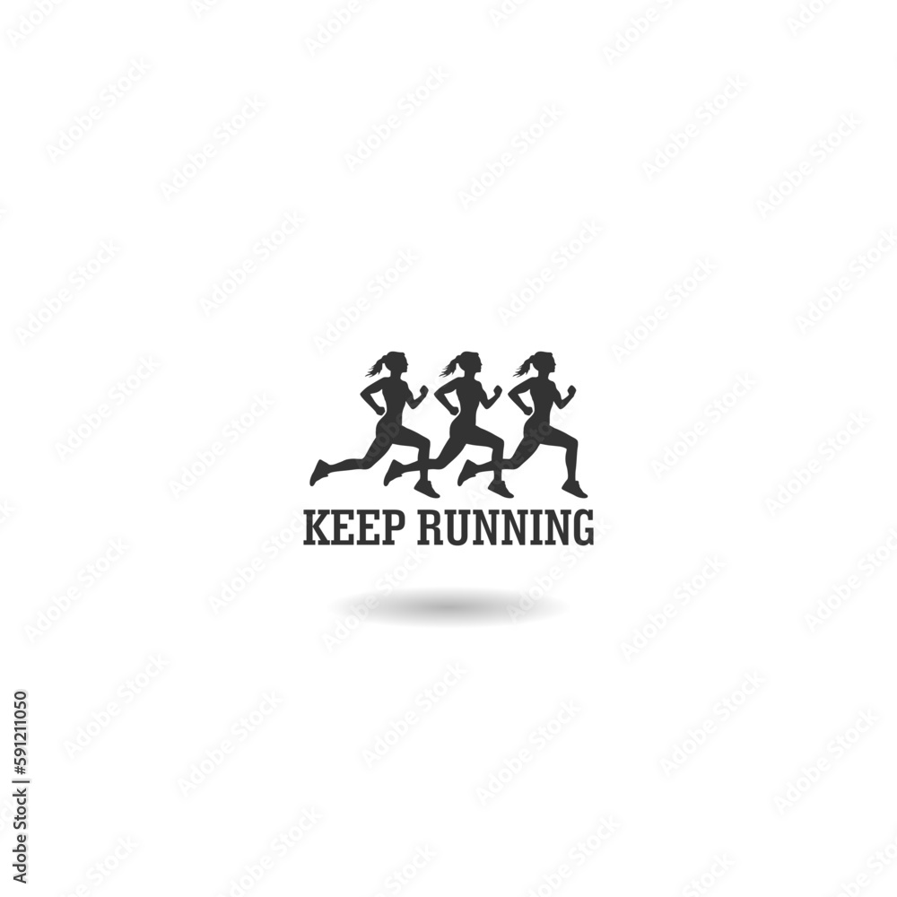 Keep running logo icon with shadow