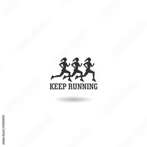 Keep running logo icon with shadow