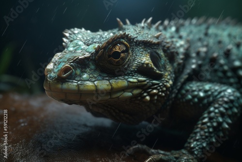 A detailed illustration of a reptile or amphibian  Generative AI