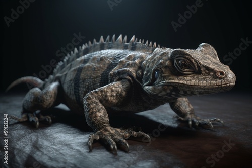 A detailed illustration of a reptile or amphibian, Generative AI