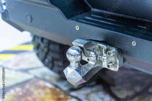 Trailer hitch behind the pickup truck