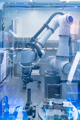 industrial robotic arm manipulator, Manufacturing, engineering, futuristic, ai, technology concept
