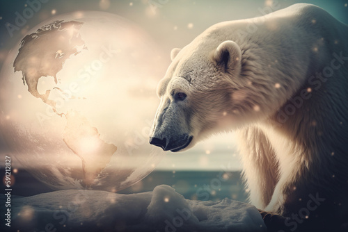 polar bear affected by climate change  