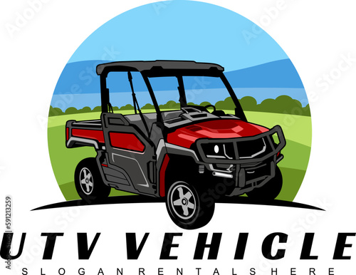 utv rental logo design illustration icon vector