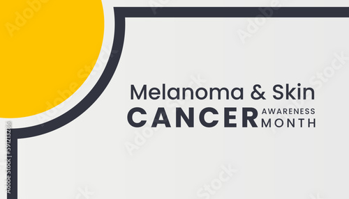 Melanoma and skin cancer awareness month observed each year in May,Exposure to ultraviolet (UV) rays causes most cases of melanoma. Melanoma and skin cancer awareness month template vector illustrator
