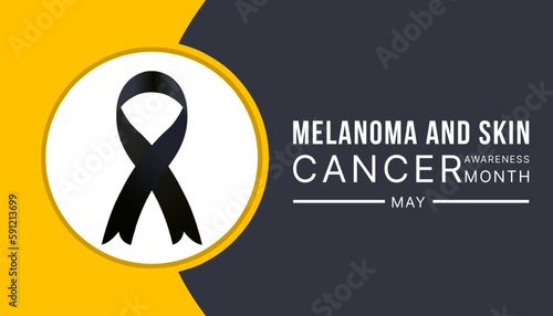 Melanoma and skin cancer awareness month observed each year in May,Exposure to ultraviolet (UV) rays causes most cases of melanoma. Melanoma and skin cancer awareness month template vector illustrator