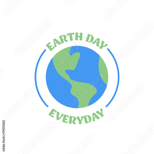 Earth day badge. Save the planet sticker. World Environment Day symbol.