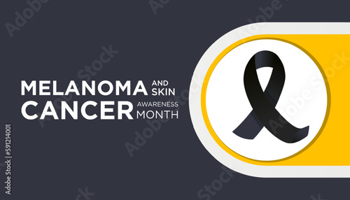 Melanoma and skin cancer awareness month observed each year in May,Exposure to ultraviolet (UV) rays causes most cases of melanoma. Melanoma and skin cancer awareness month template vector illustrator