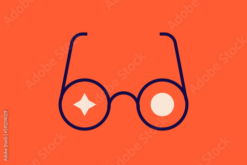 glasses  illustration in flat style design. Vector illustration.