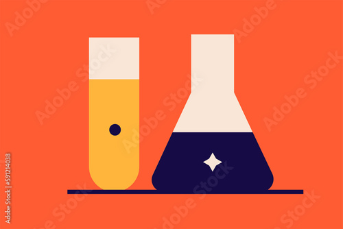 chemistry i illustration in flat style design. Vector illustration.