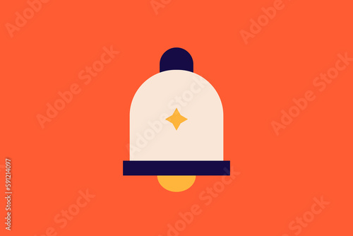 school bell   illustration in flat style design. Vector illustration.