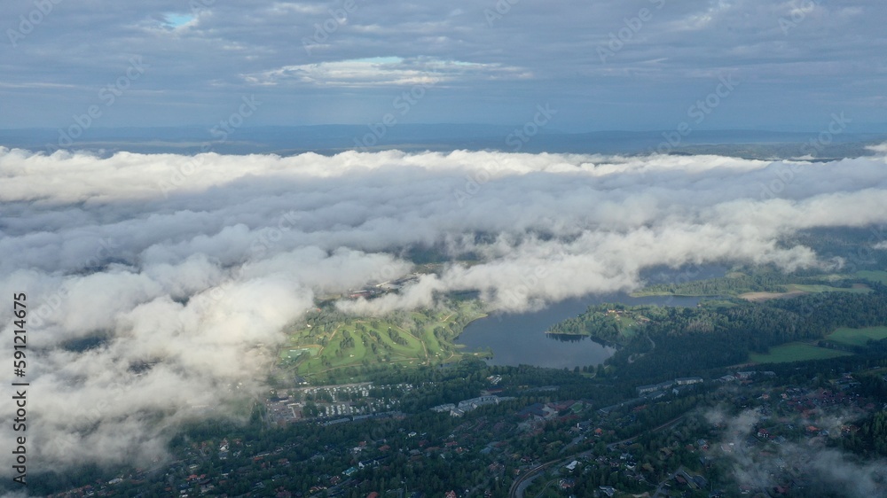 vue aérienne panoramique d'Oslo depuis Holmenkollen, norvège	