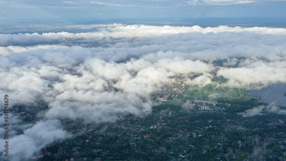 vue aérienne panoramique d'Oslo depuis Holmenkollen, norvège	
