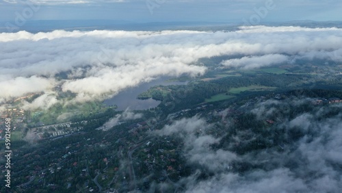 vue a  rienne panoramique d Oslo depuis Holmenkollen  norv  ge 