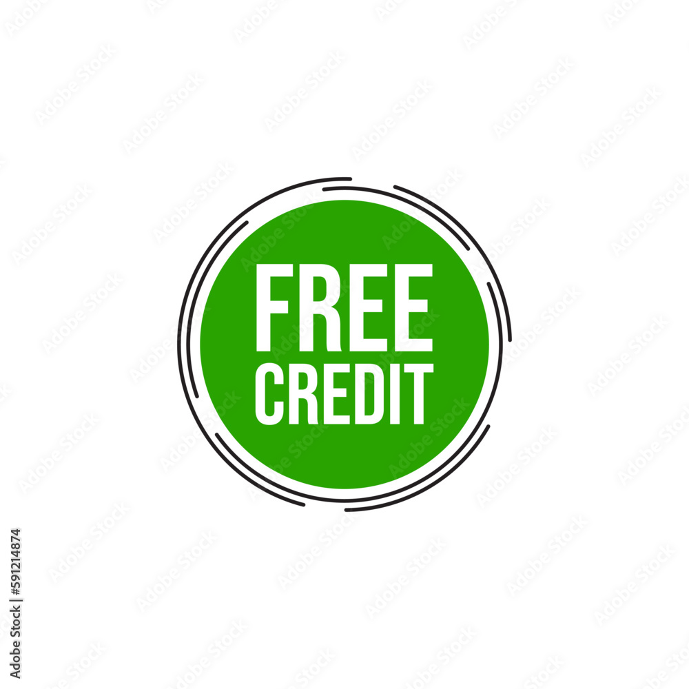 Free credit finance money business icon label design vector Free credit finance money business icon label design vector