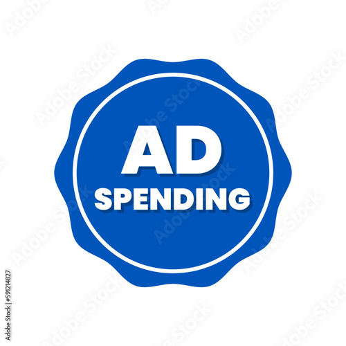 Ad spending revenue business icon label badge design vector