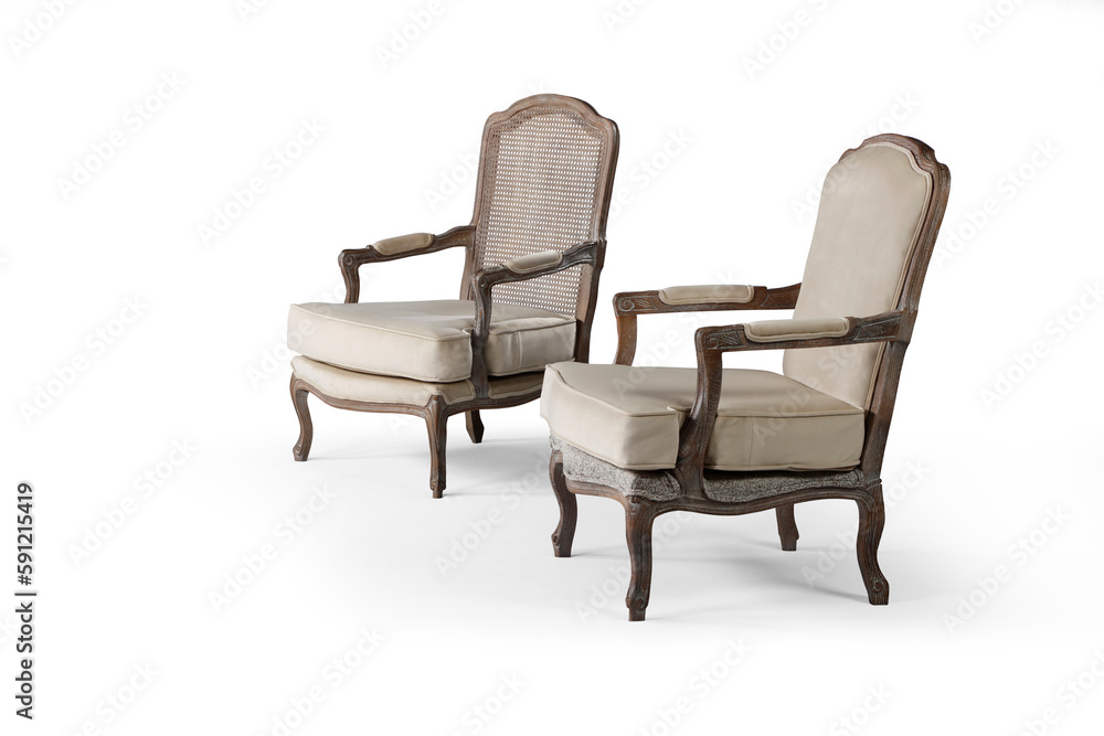 Obraz premium Classic armchairs different isolated on white background.