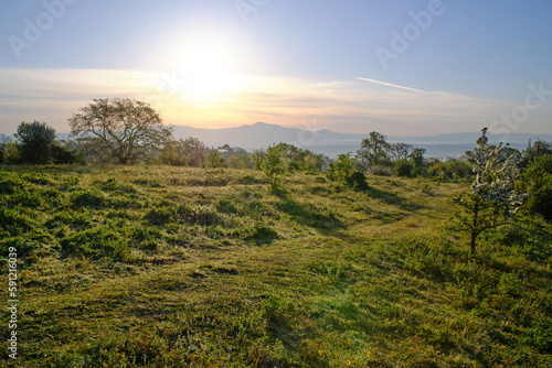 Photography Morning landscape in the countryside of Rome, Italy