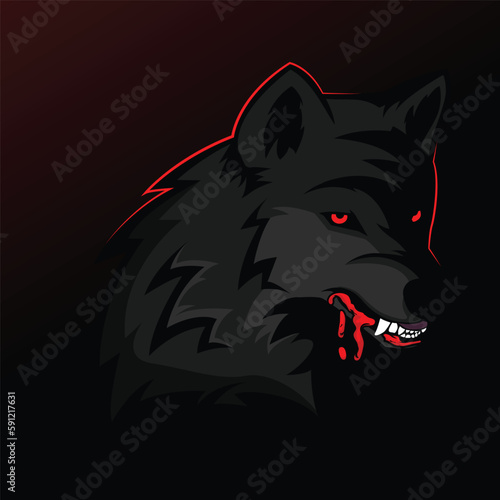 Dark angry and scary wolf thirsty for pray png mascot logo can be used as a team icon or in gaming related posters and banners or as profile pics. Wolf head depicts power and strength.