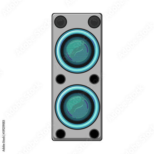 power partybox sound cartoon vector illustration