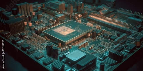 microprocessor or chip on circuit board, generative ai