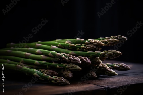 Commercial closeup photography of asparagus generative ai