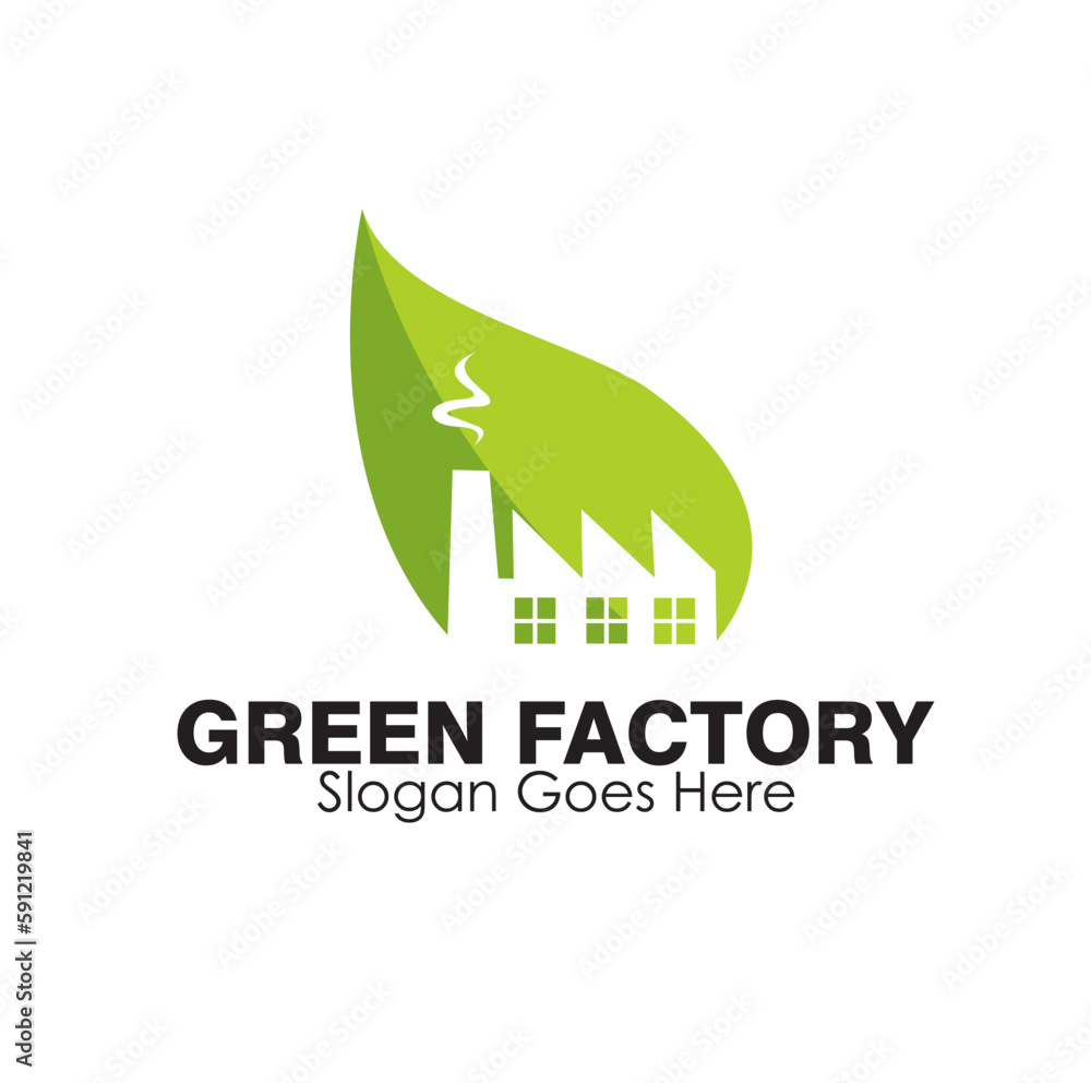 Fototapeta premium green factory logo design concept