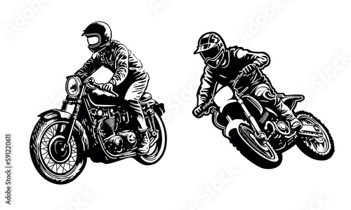 Motocross vector illustration, Motocross freestyle