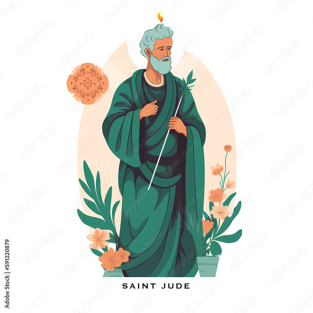 St. Jude, Patron Saint of Lost Causes. Generative ai. Illustration