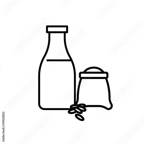 vegan diet. oat milk vector design. Isolated and editable drawing.
