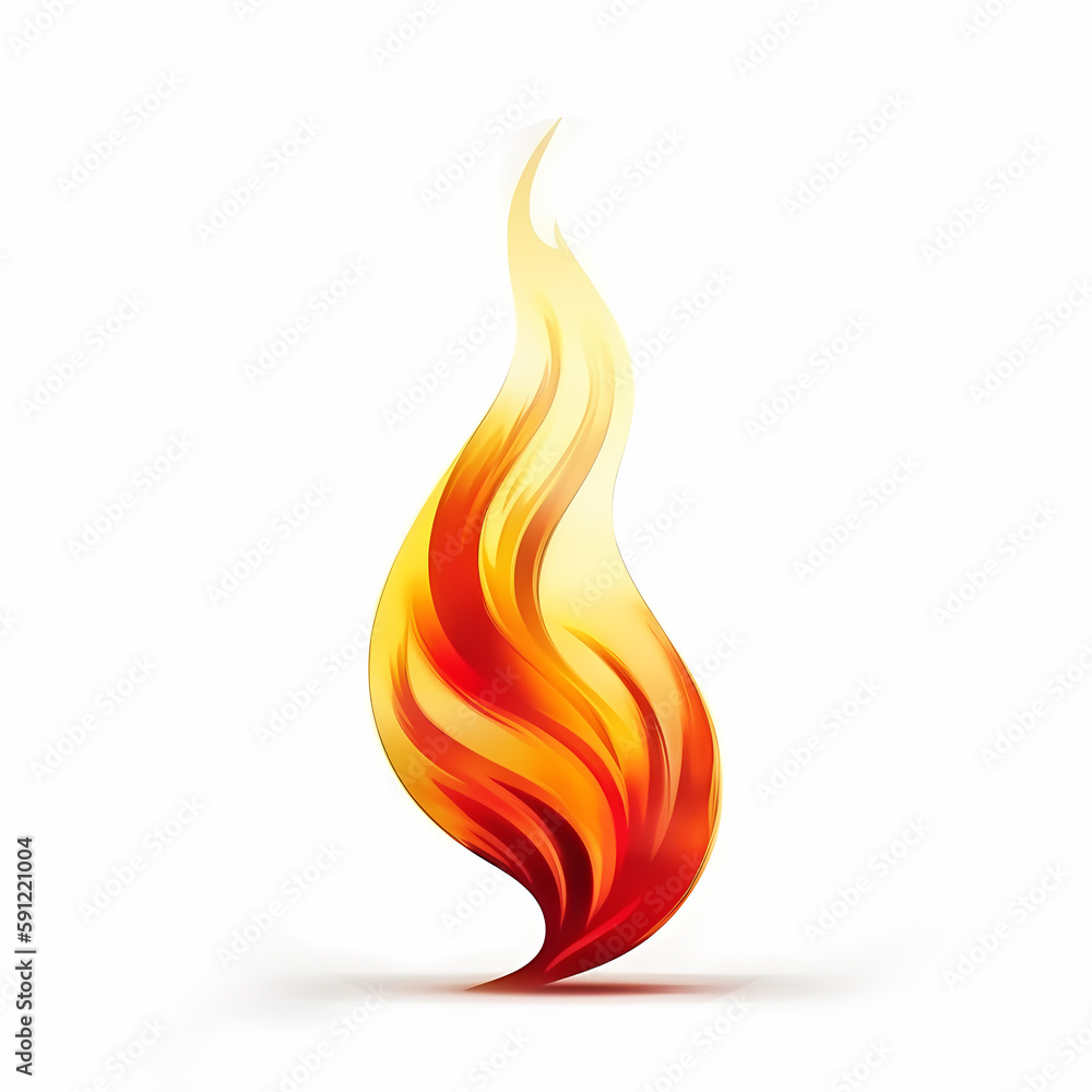 Stylish fire flames isolated on white background. Can be used for logo or icon. Generative ai. Stylish fire flames isolated on white background. Can be used for logo or icon. Generative ai.