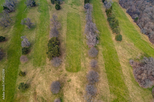 drone shot of the field