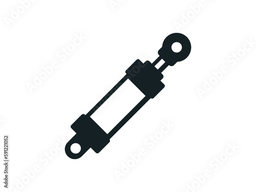 Hydraulic cylinder logo design. Hydraulic damper vector design. Pneumatic cylinder logotype