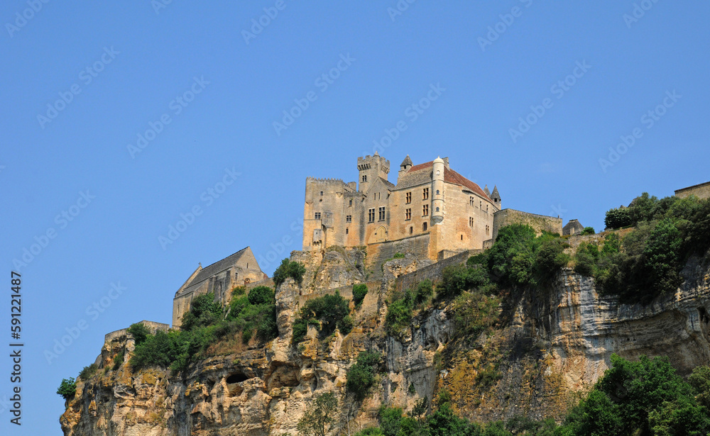 Beynac, France - august 18 2016 : the middle age castle in Dordogne