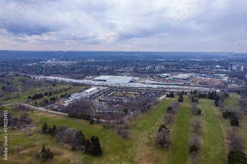 aerial view of the city
