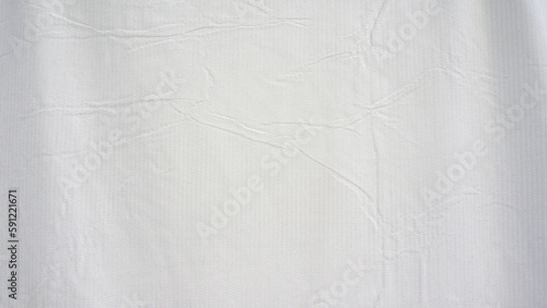 白いビニール布のシワ。テクスチャ素材