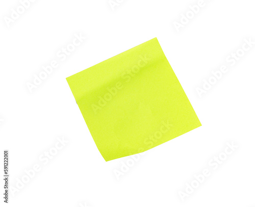 Bright sticky memo note, sticker isolated on white background