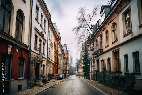 Surprisingly cozy streets of Berlin with a lot of greenery AI
