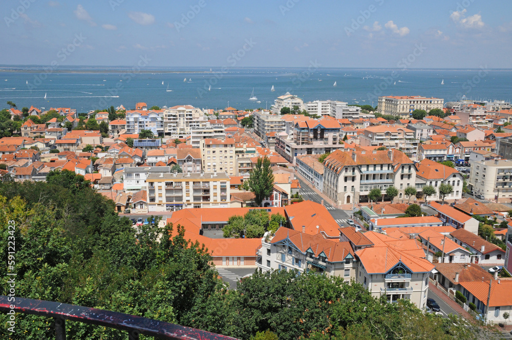 France, a general view of Arcachon and Atlantic ocean