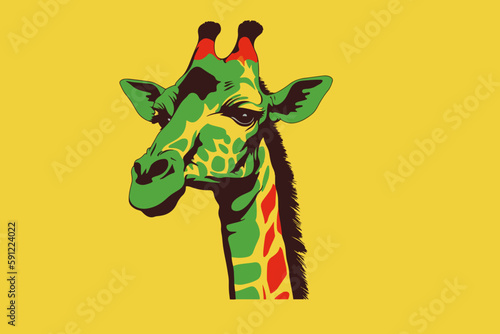 cool colorful giraffe head print
