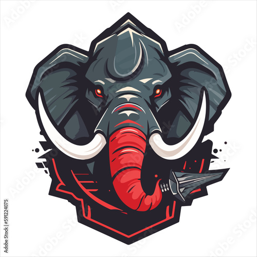 elephant mascot logo design vector with modern illustration concept style for badge, emblem and tshirt printing. angry elephant illustration with feet up