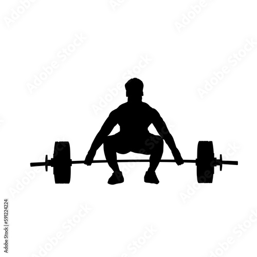 weightlifting, weightlifter silhouette isolated photo