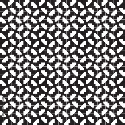 Vector seamless models. Modern stylish texture. Composition from regularly repeating geometrical element. Monochrome, simple. Vector illustrations.